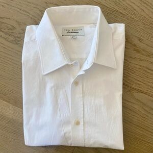 Ted Baker “Endurance” white pattern button-up — 15.5 neck — 32/33